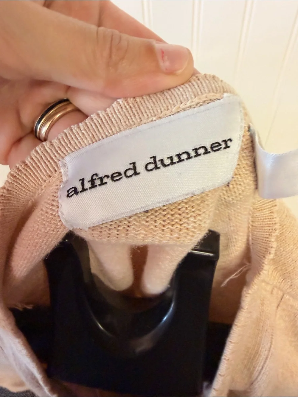 Alfred Dunner Beige Short-Sleeve Sweater Top with Red & Blue Floral Embroidery